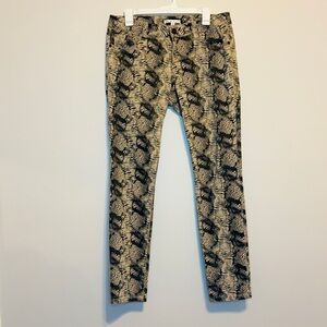 CAbi Snake Print Pants - Black and Tan